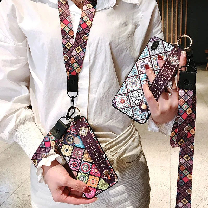 

Fashion Plaid Style Wrist Strap Phone Case For iPhone X XR XS 6 6s 7 8 Plus 11 For iPhone 13 12 Pro Max 12mini SE with Lanyard