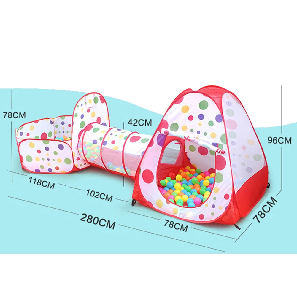 

3 in 1 Kids Tent House Baby Pool Tube Teepee Play Tent Children Ocean Ball Pool Pit Foldable Baby Pipeline Crawling Game House