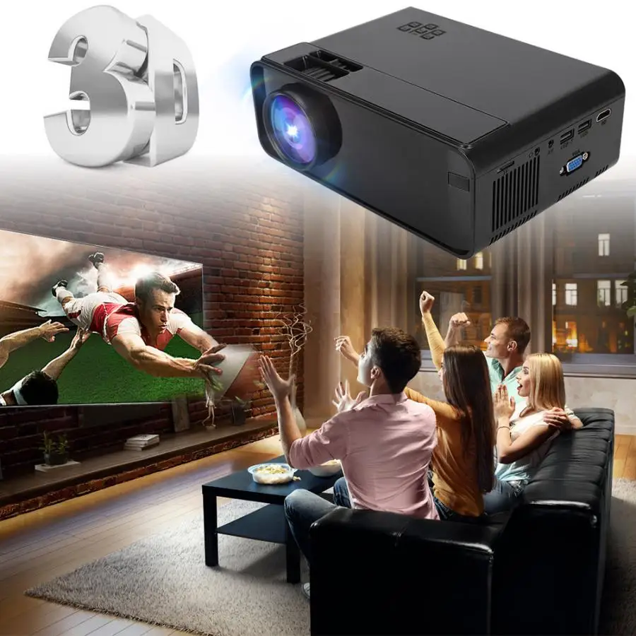 Мультимедийный Домашний кинотеатр UHD 4K Wi Fi Bluetooth 3D HD 1080P светодиодный мини