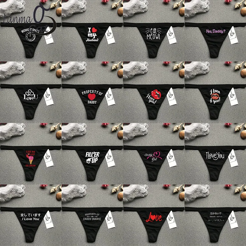 Соблазнительное черное нижнее белье Thogns для женщин хлопковые G-стринги с горячим