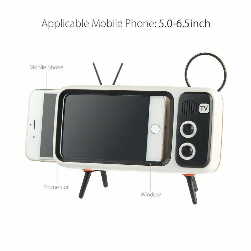 Миниатюрный стерео Bluetooth динамик телефонный кронштейн в стиле ретро карманный