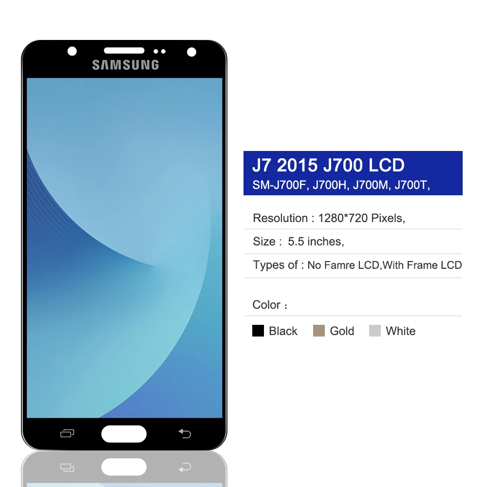 ЖК-дисплей для SAMSUNG Galaxy J7 2015 J700 J700F J700M J700H дигитайзер сенсорного экрана в сборе с