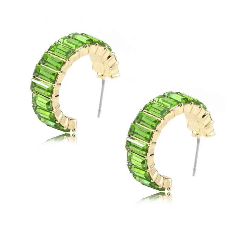 C0109 KOMi Bohemia 12 Colors Style Stud Earrings Rhinestone Crystal Sparkling Alloy Stud Earrings for Women Party Jewelry Gift C0104 - Окраска металла: C0109
