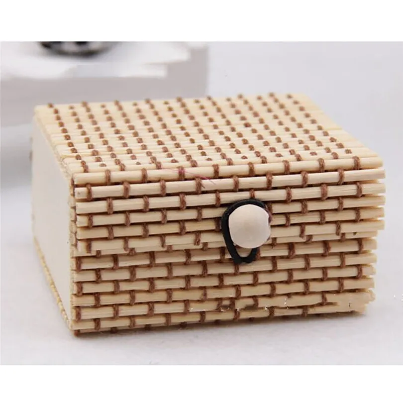 Новые модные серьги бамбуковый Деревянный чехол коробка для хранения ювелирных