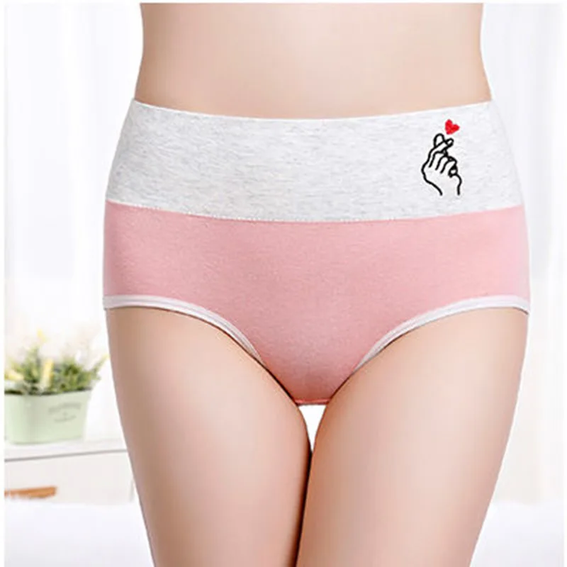 Женские трусики с вышивкой высокая посадка женское нижнее белье хлопковые трусы