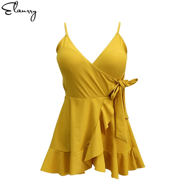 Женский слитный купальник 2019 года однотонная Купальная юбка с подкладкой