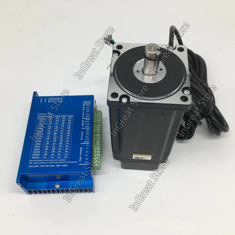 4 5 нм Nema34 86 мм AC DC DSP Hybird 1000 линейный энкодер комплект Драйвер шагового двигателя с