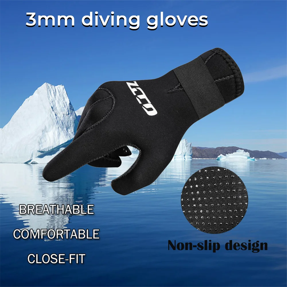 

Неопреновые перчатки для дайвинга 3 мм, мужские и женские нескользящие плавательные перчатки, черные теплые ранцы для Каяка, серфинга, Снорк...
