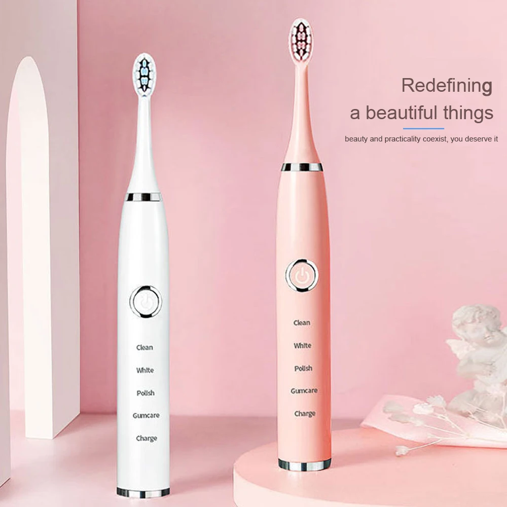 

Sonic Electric Toothbrushes for Adults Kids Smart Timer Rechargeable Whitening Toothbrush IPX7 Waterproof 4 Brush Head GH24 2021