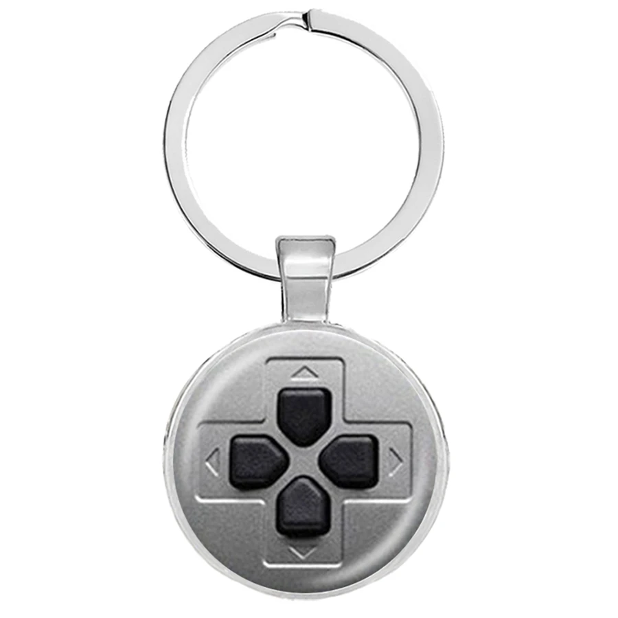 Креативный игровой контроллер с узором брелок ручной работы круглый стеклянный