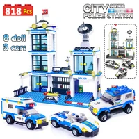city police station swat car building blocks for city swat team truck house blocks high tech diy toys for boys children
