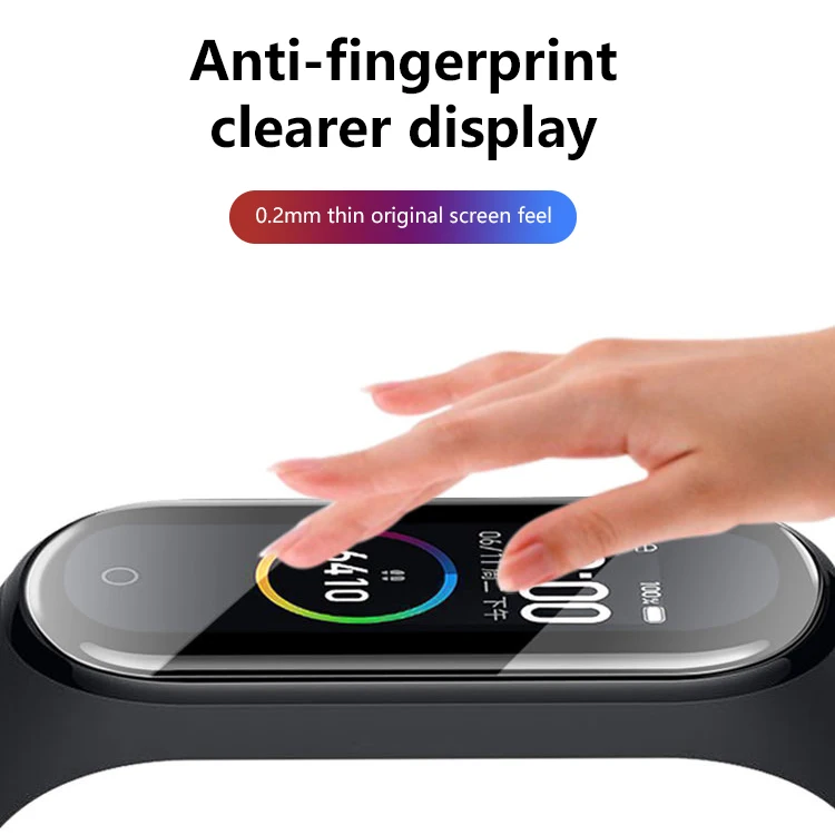 1 Pcs Screen Protectors for Xiaomi Mi Band 5 glass explosion-proof waterproof scratched HD Film Soft Case Protective Cove | Электроника