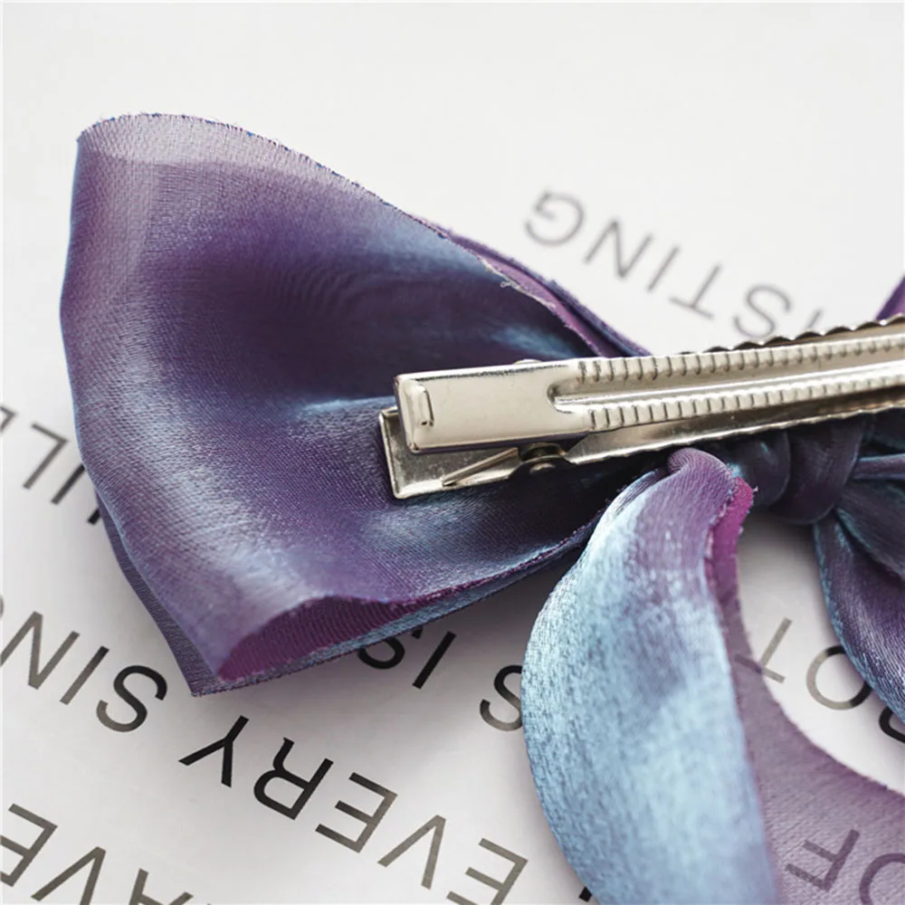 

Shiny Colored Yarn Women Girls Shinny Hairpin Super Large Bow Ribbon Love Kids Hair Clips Duckbill Girls Hair Accessories