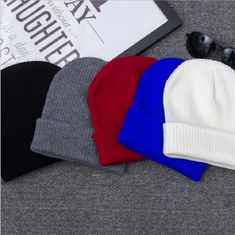 Лыжная громоздкая шикарная однотонная вязаная шапка для мужчин и женщин Шапка в