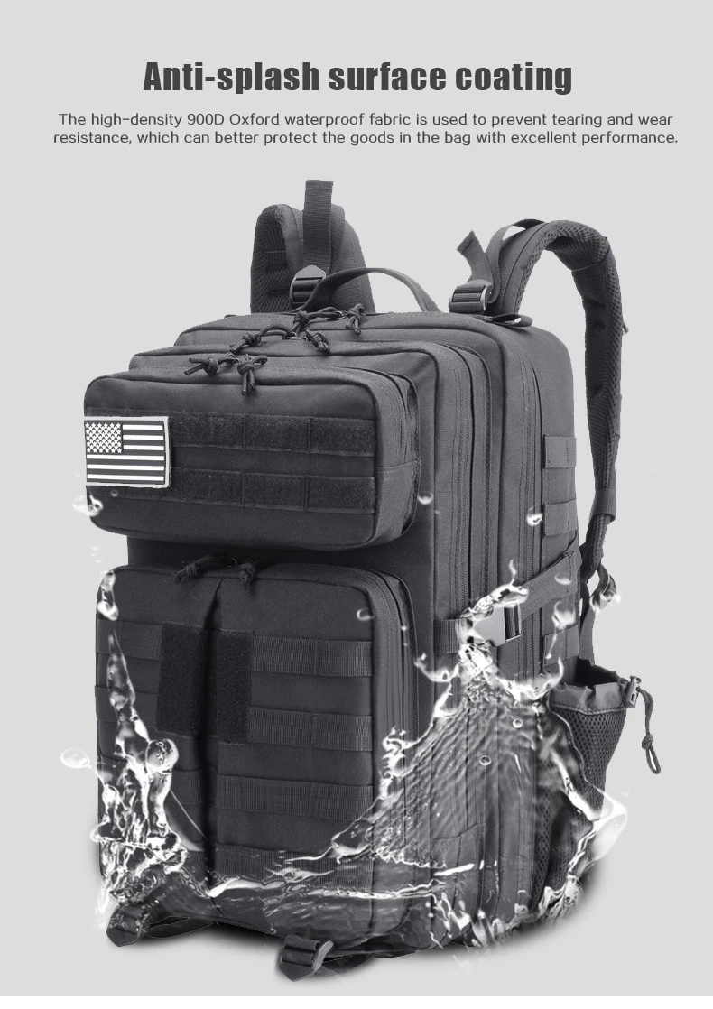 Водонепроницаемый тактический камуфляжный рюкзак 45 л мужские дорожные уличные