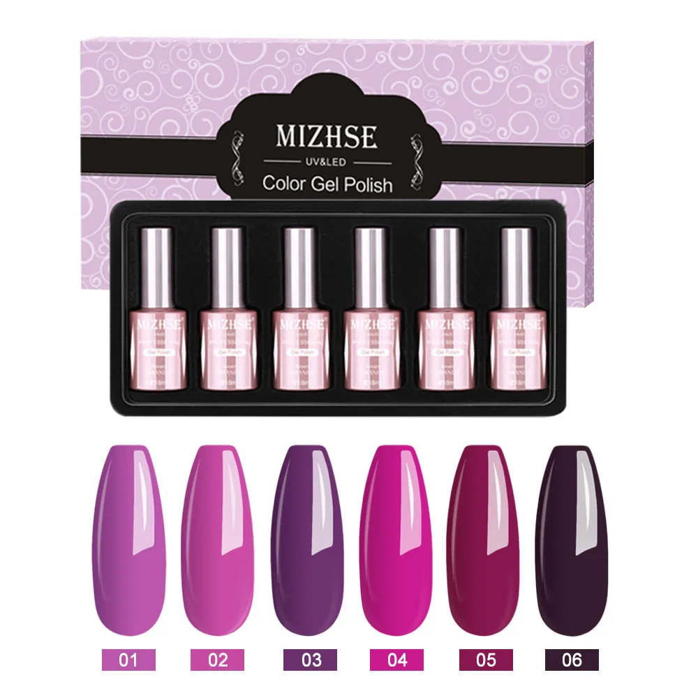 Мизсе 18 мл гель для ногтей, постоянные эмали UV и LED, фиолетовый набор цветов, снятие акриловой основы покрытия.