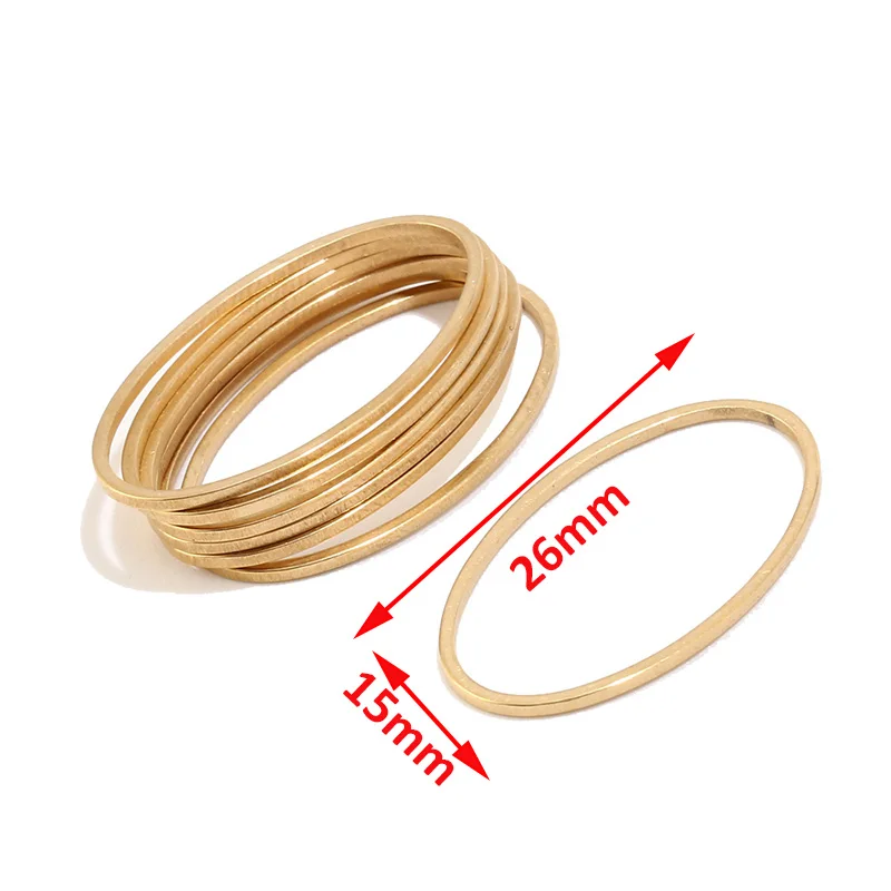 Gold Oval 10 шт. нержавеющая сталь Разъемы Золотой тон Круг круглые звенья для DIY ручной работы серьги делая компоненты - Цвет: Gold Oval