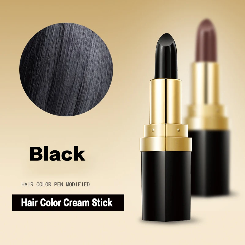 Черно-коричневая одноразовая краска для волос мгновенное покрытие серых корней