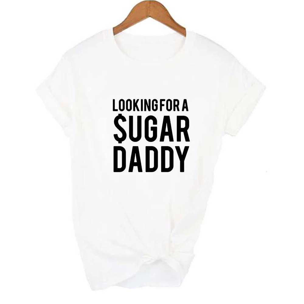 Женская розовая футболка в стиле Харадзюку с принтом сахарный папа летние