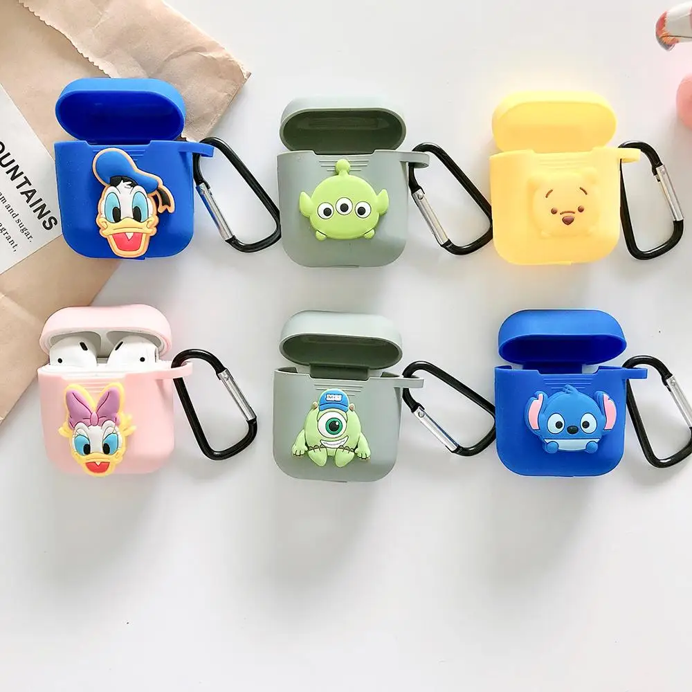 GOOYIYO силиконовый чехол с Минни для Airpods 1 2 Bluetooth наушники зарядным устройством