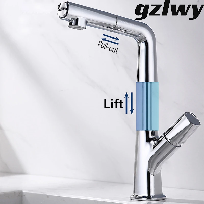 

Brass Black Bathtub Faucet Bathroom Cabinet Wash Basin Single Hole Hot/Cold Basin Faucet Pull-out/Lift Faucet Bounce Drainer