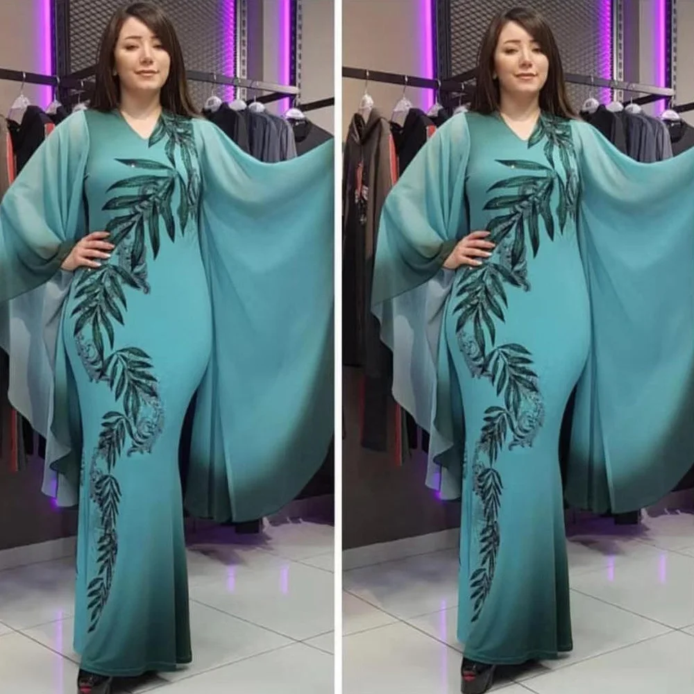 Женское платье макси с принтом листьев повседневное модное свободного покроя