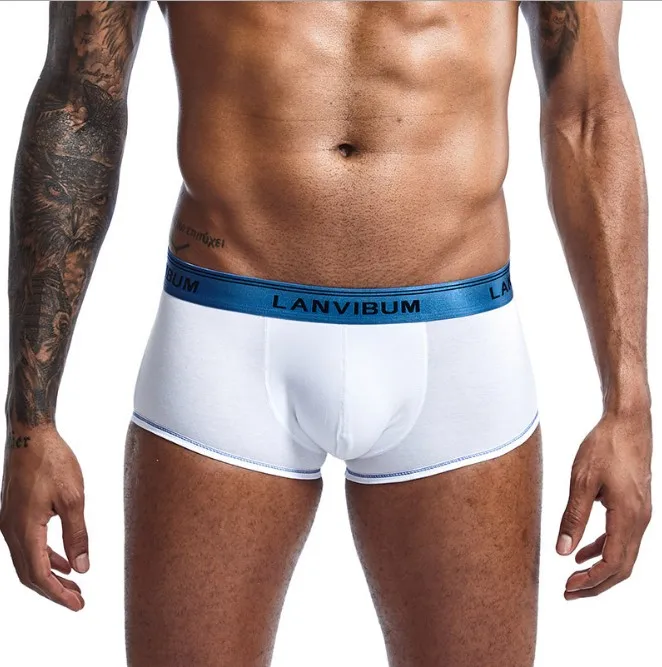 

LANVIBUM Underwear Men Boxers Shorts Digital print Men Sexy Cueca Boxer Cotton LA623