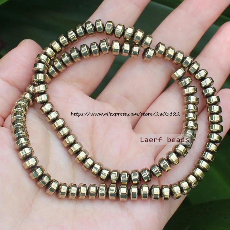 Shining!Natural Hematite Pyrite Rondelle2x3-3x12mmLoose beads,For DIY Jewelry Making !We provide mixed wholesale for all items! images - 6