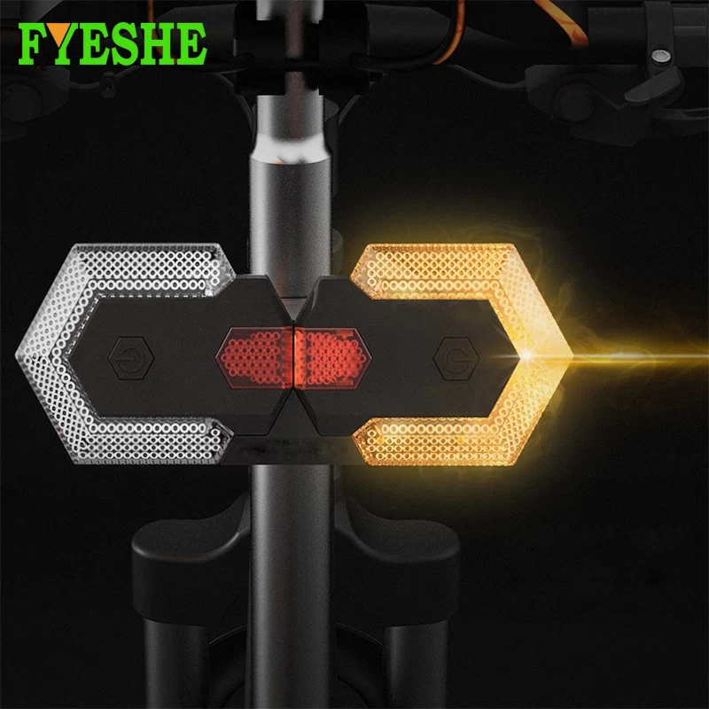 

Bike Light Smart Wireless Remote Control Bike Turn Signals Front and Rear Light Cycling Safety Warning LED Tail Lights