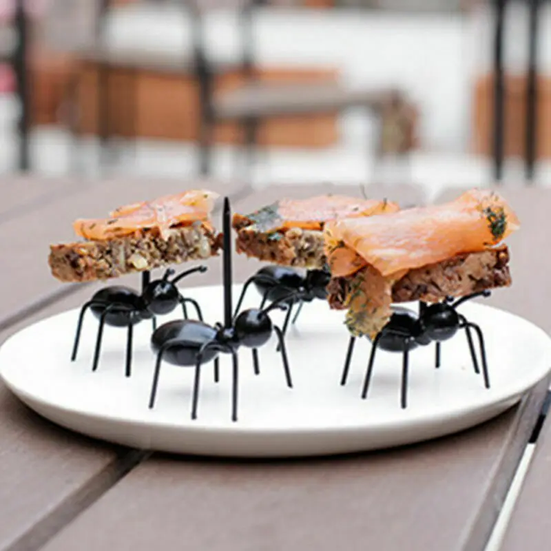 6 шт. украшения для обеденного стола Черная Пластиковая форма муравья пищевая
