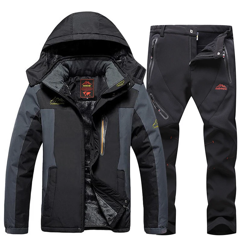 Winter Ski Suit For Men Warm Windproof Waterproof Outdoor Sports Snow Jackets and Pants Set Male Ski Equipment Snowboard Jacket