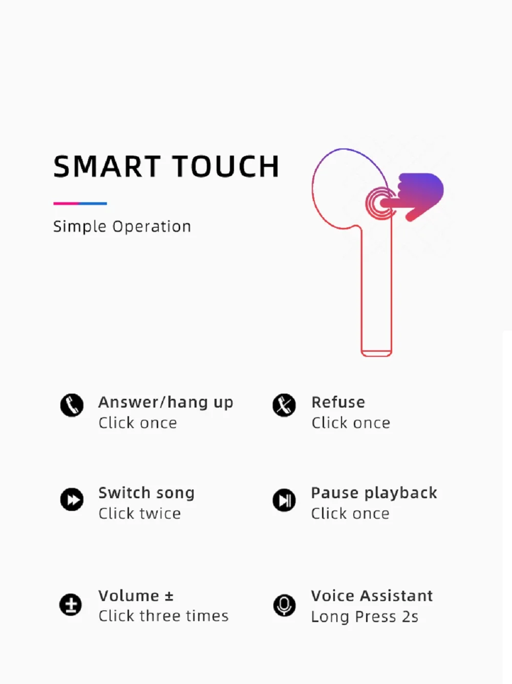 Беспроводные bluetooth наушники Airbuds 4 TWS стерео с сенсорным управлением и зарядным