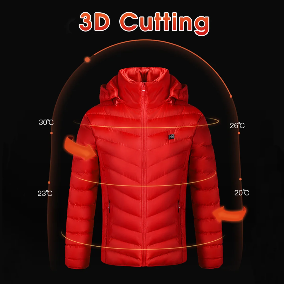 S-4XL Men Women USB Heated Jacket Down Waterproof Electric Heating Hooded Jacket Winter Thermal Clothing for Outdoor Sports Ski