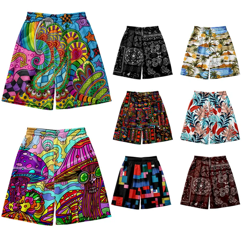 

Calças casuais masculinas de comércio exterior, série fantasia, impressão criativa, lazer, férias, praia