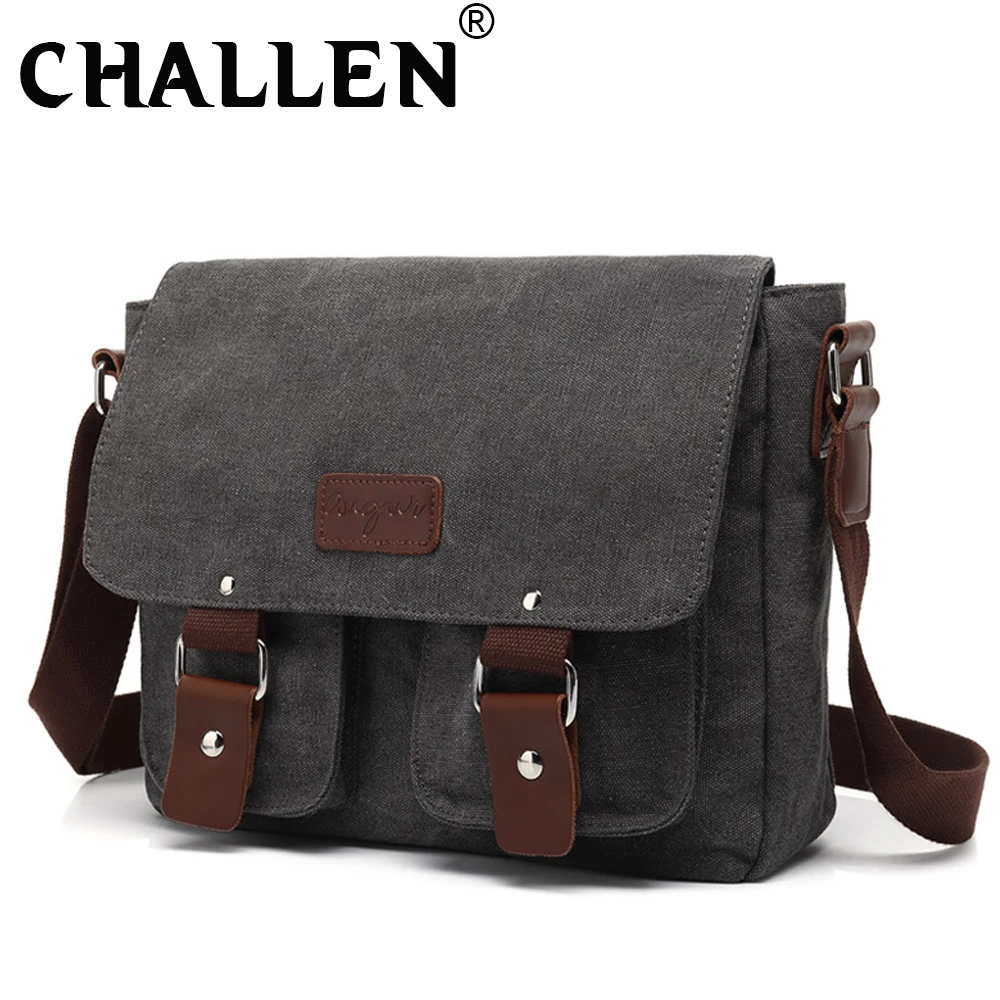 Мужская дизайнерская сумка-мессенджер для офиса повседневная Холщовая Сумка на