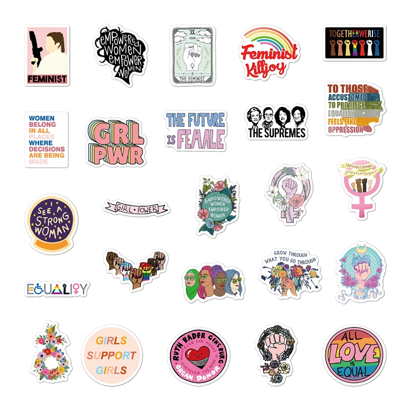 103050pcs feminist cartoon forced girl stickers are suitable for motorcycle mobile phone laptop electric bicycle no repetitive free global shipping