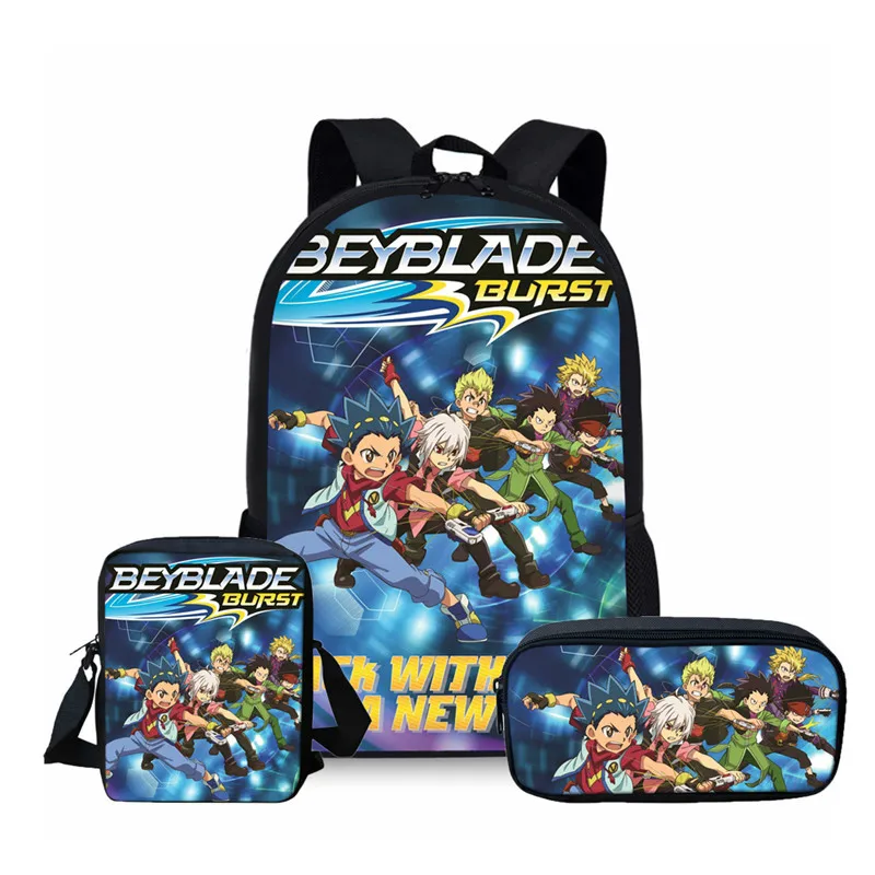 as pictures ThiKin 3 шт. Beyblade Burst школьные сумки набор для Дети Мальчики Школа Рюкзаки на плечо рюкзак Детский рюкзак ранец - Цвет: as pictures
