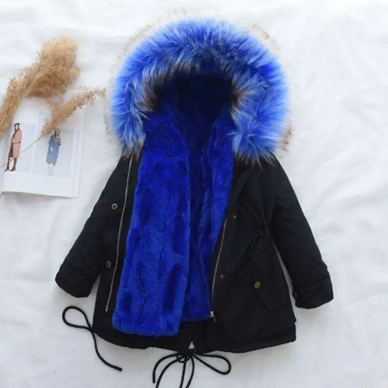 Детская верхняя одежда модная зимняя куртка с регулируемой талией и меховым