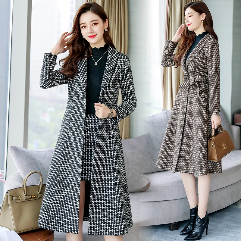 Женское шерстяное платье из двух предметов новинка сезона осень зима 2021 женское