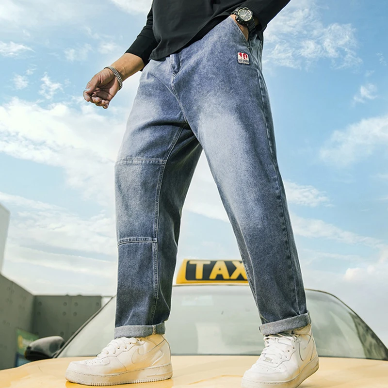 Брюки женские джинсы повседневные свободные прямые брюки высокого качества