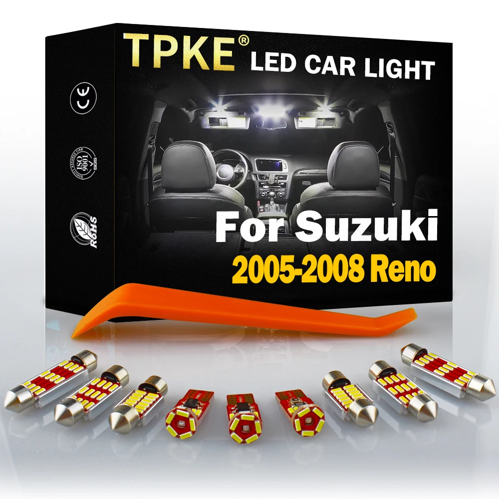 

TPKE 8Pcs Canbus White Car Interior LED Light Bulb Kit For 2005 2006 2007 2008 Suzuki Reno Map Dome Trunk License Plate Lamp