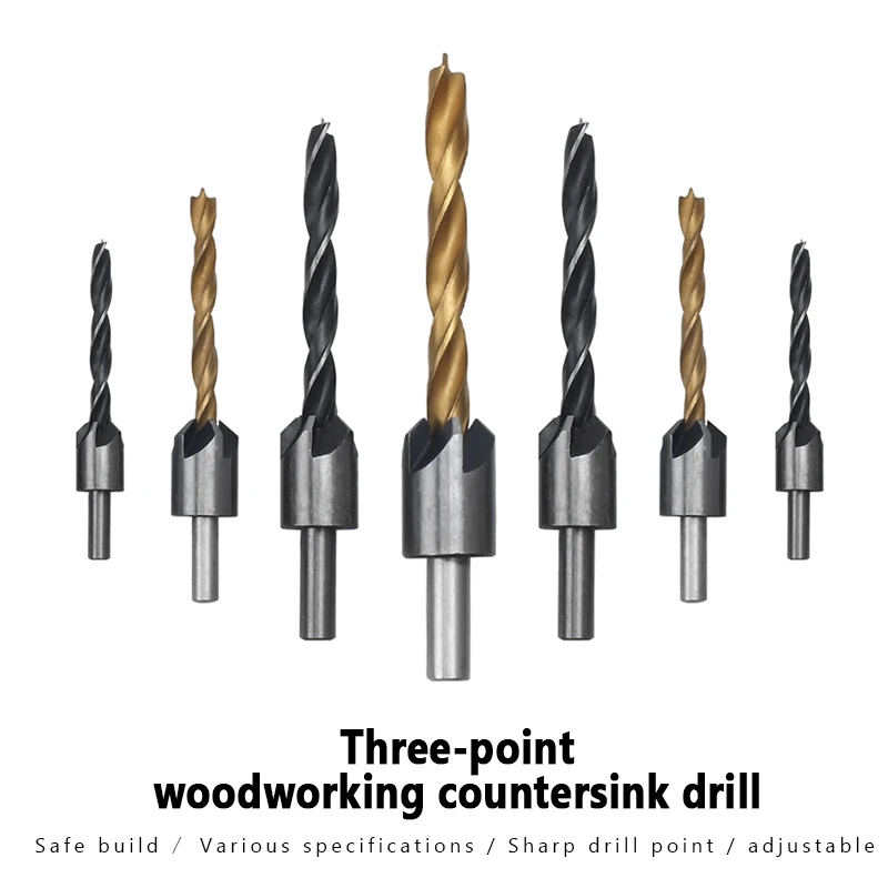 

4 шт./7 шт. набор сверл для сверления с потайной головкой 3 наконечника аксессуары для деревообработки 3,4,5,6,7,8,10 мм