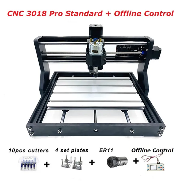 Коричневый CNC 3018 PRO лазерный гравированное дерево фрезерный станок с ЧПУ GRBL ER11 Хобби DIY гравировальный станок для дерева PCB ПВХ Мини CNC3018 гравер - Цвет: Коричневый