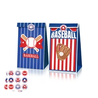 12pcs boy fans sports world cup baseball game theme party paper bags candy box gift bags birthday baby shower party decorations