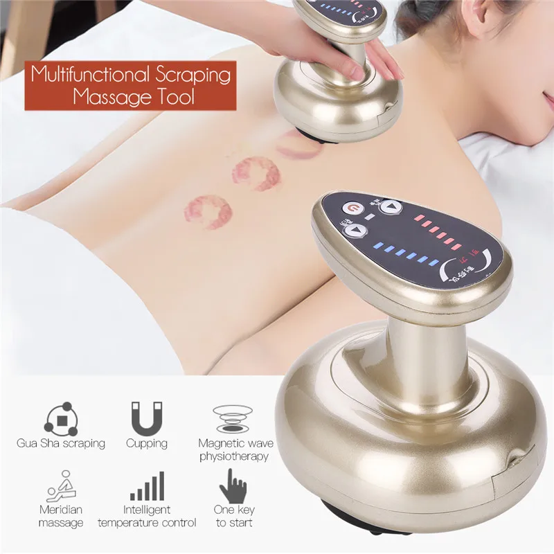 

Electric Drainage Scraping Massager Magnetic Wave Therapy Vacuum Cupping Relaxation Heating Guasha Device Body Back Massage