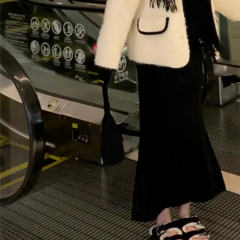 Женская бархатная юбка Harajpoo однотонная пикантная черная Повседневная винтажная