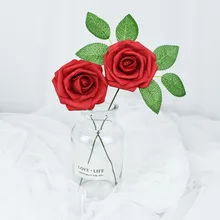 1 Box 25 Heads 8CM Artificial Simulation Rose Flowers Plants Bride Bouquet Home Wedding Party Decorative Scrapbooking DIY Flower