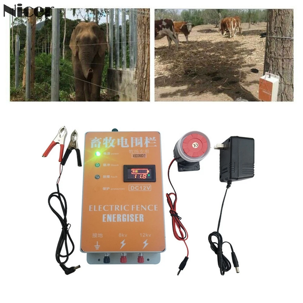 Electric Fence For Animals Fence Energizer Charger High Voltage Pulse Controller Poultry Farm Electric Fence Insulators New
