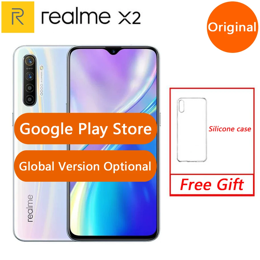Realme X2 оригинальный Смарт мобильный телефон Snapdragon 730G 64MP камера 6 4
