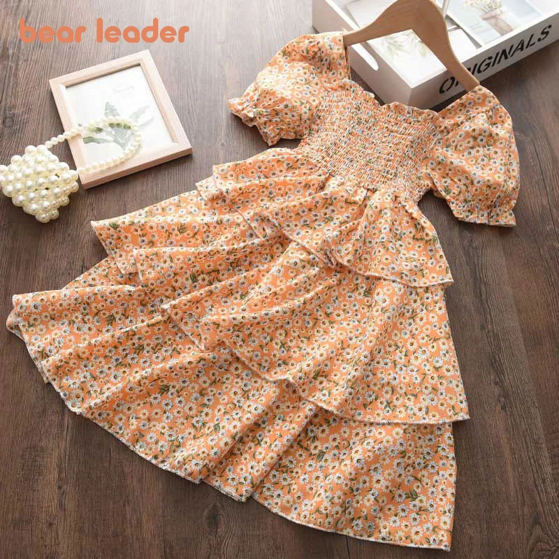 Bear Leader Summer Girls Dress Clothes Flower Princess Children Baby Casual Wear Layered | Детская одежда и обувь
